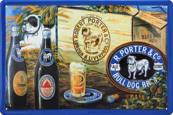 Plaque métal publicitaire 20x30cm bombée en relief : PORTER & Co. – Image 2