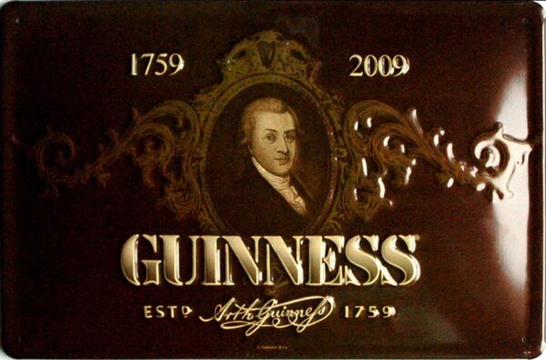 Plaque métal publicitaire 20x30cm bombée en relief : GUINNESS 1759-2009 – Image 2