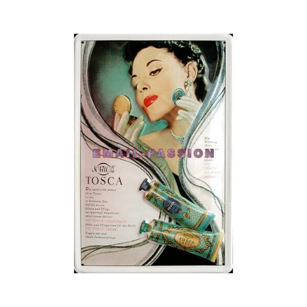 Plaque métal publicitaire 20x30cm bombée en relief : TOSCA 4711