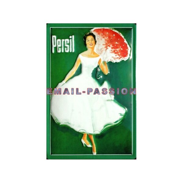 Plaque métal publicitaire 20x30cm bombée en relief : LESSIVE PERSIL.