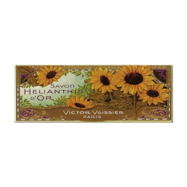 Plaque métal publicitaire 17,5x45 cm plate : SAVON HELIANTHIS D'OR