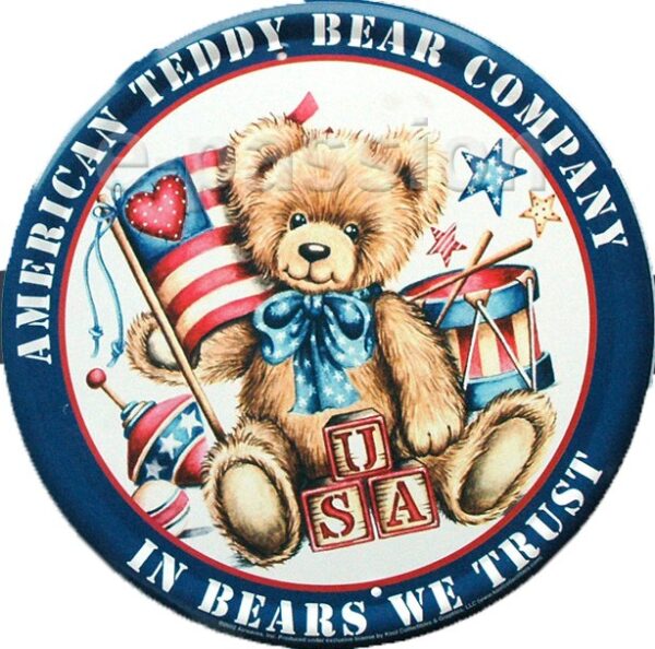 Plaque métal publicitaire diam. 30cm plate : Teddy Bear – Image 2