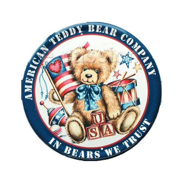 Plaque métal publicitaire diam. 30cm plate : Teddy Bear