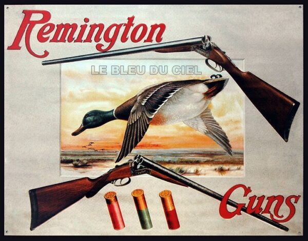 Plaque métal publicitaire 32x40cm plate : REMINGTON GUNS – Image 2