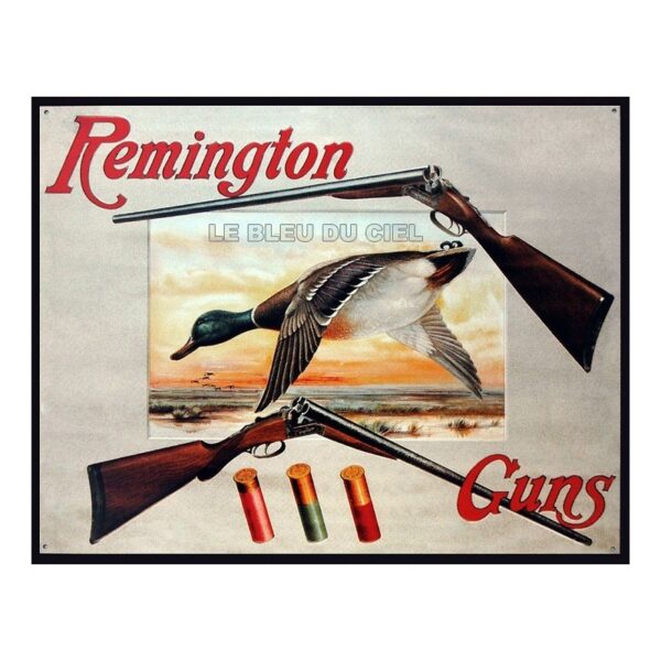 Plaque métal publicitaire 32x40cm plate : REMINGTON GUNS