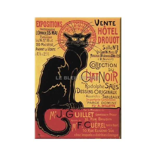 Plaque métal publicitaire 30x40 cm plate : EXPOSITION CHAT NOIR