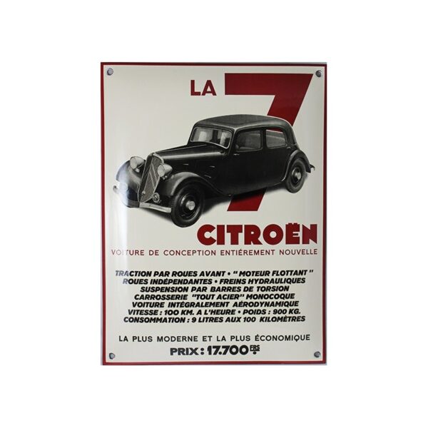Plaque émaillée : Citroën LA 7
