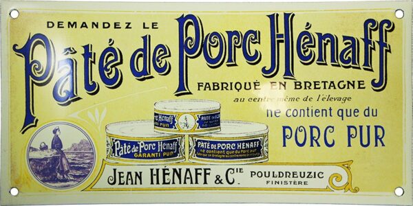 Plaque émaillée : PÂTÉ DE PORC HÉNAFF – Image 2