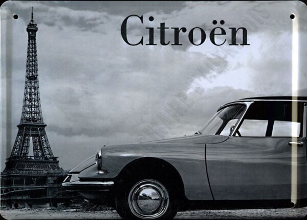 plaque métal publicitaire plate 15 x 21cm : Citroën DS. – Image 2