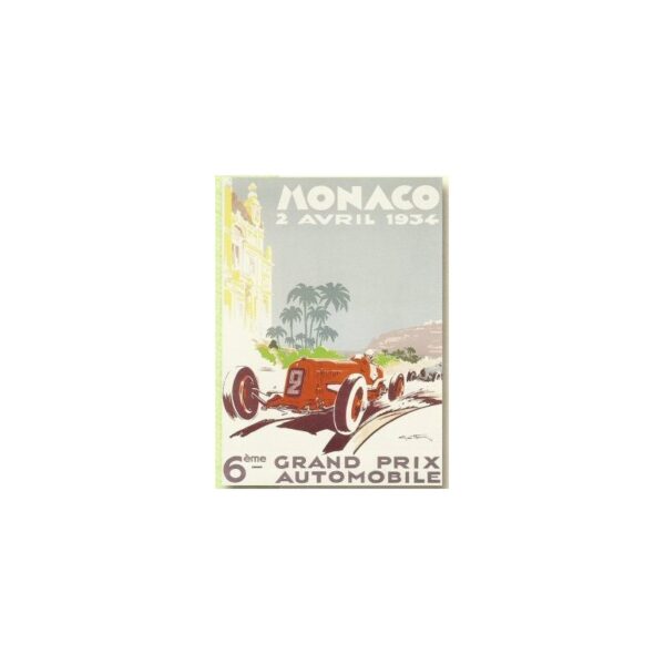 plaque métal publicitaire bombée 15 x 21cm : MONACO 2 Avril 1934.
