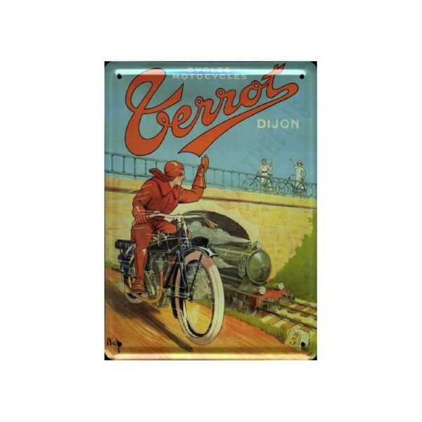 plaque métal publicitaire plate 15 x 21cm : Cycles et Motocycles TERROT.