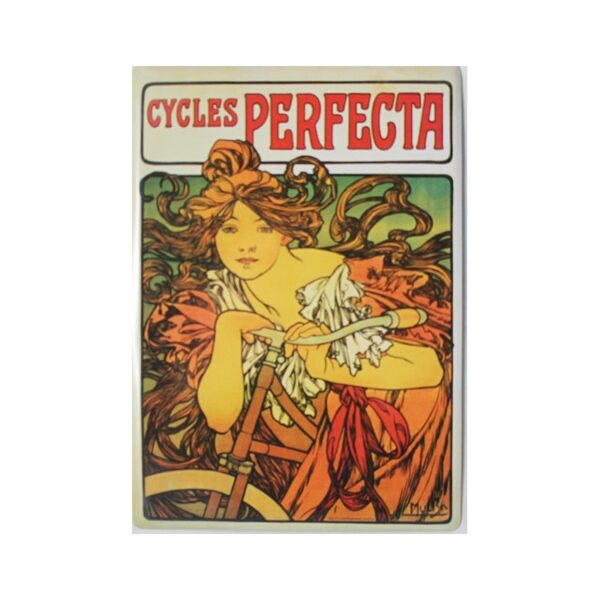 plaque métal publicitaire bombée 15 x 21cm : Cycles PERFECTA