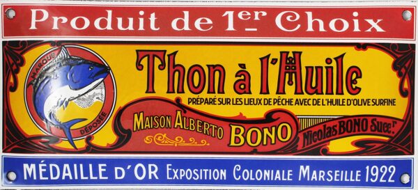 Plaque émaillée : THON A l'HUILE BONO – Image 2