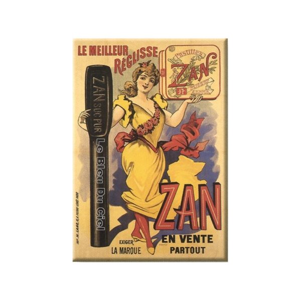 Plaque métal publicitaire 15x21cm bombée : ZAN Le meilleur Réglisse.