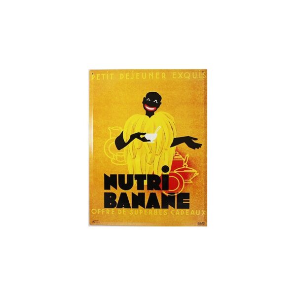 Plaque métal publicitaire 30 x 40 cm bombée : NUTRIBANANE.