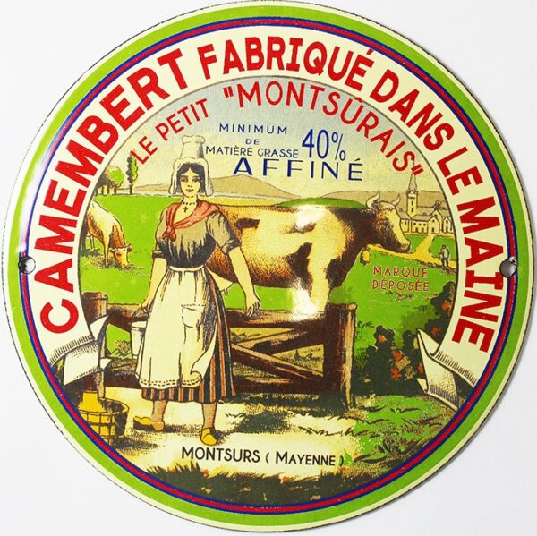 Plaque émaillée : CAMEMBERT LE PETIT MONTSÛRAIS – Image 2
