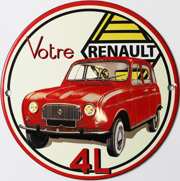 Plaque émaillée : RENAULT 4L – Image 2