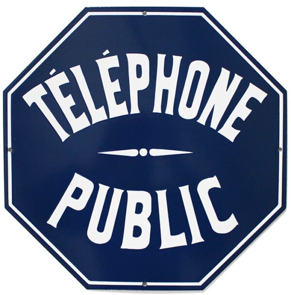 plaque de rue émaillée : TÉLÉPHONE PUBLIC – Image 2