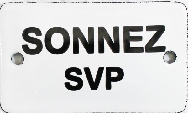 Plaque de service émaillée bombée 6 x 10 cm : SONNEZ SVP – Image 2