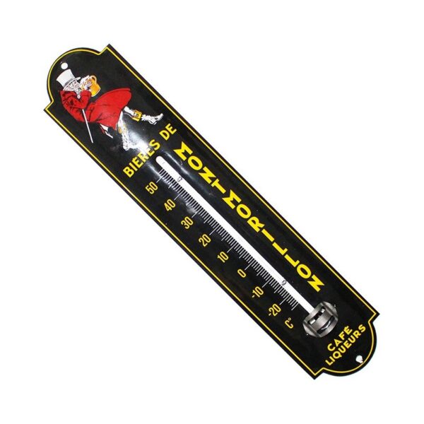 Thermomètre émaillé bombé hauteur 30cm : BIÈRE DE MONTMORILLON
