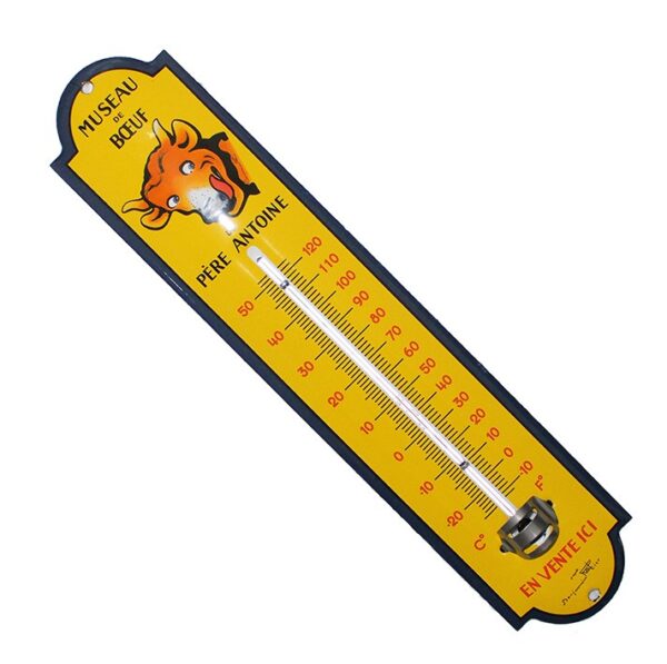 Thermomètre émaillé bombé hauteur 30cm : MUSEAU DE BOEUF – Image 2