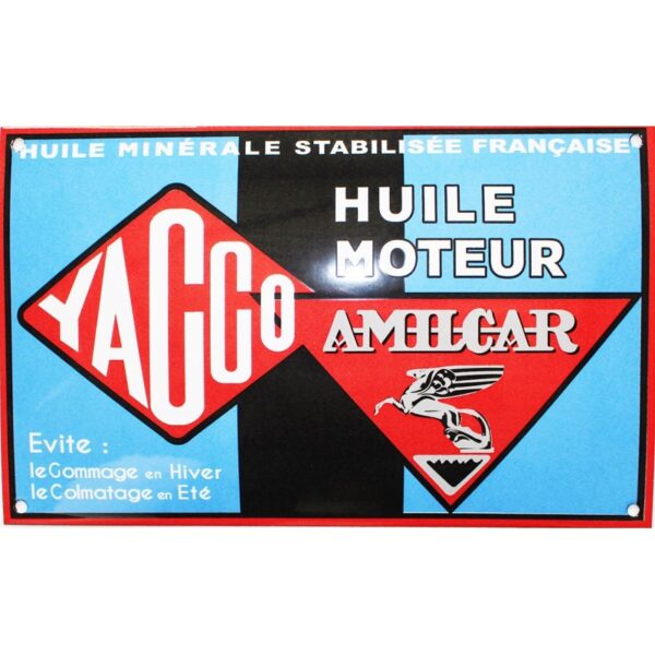 Plaque émaillée bombée : YACCO AMILCAR