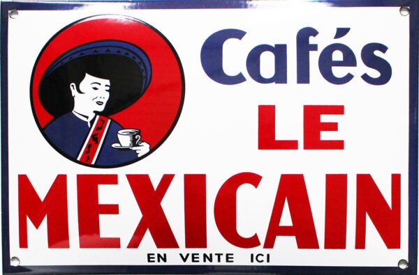 Plaque émaillée bombée : Café le Mexicain – Image 2