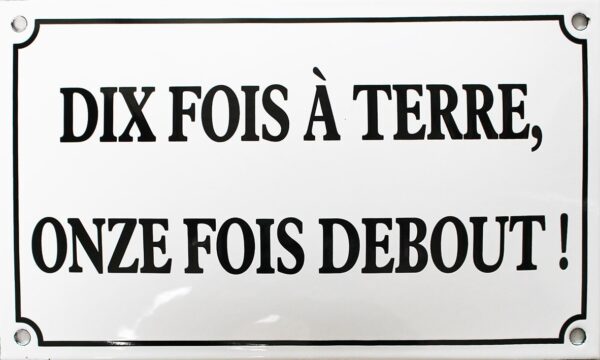 Plaque émaillée humoristique : DIX FOIS À TERRE... – Image 2