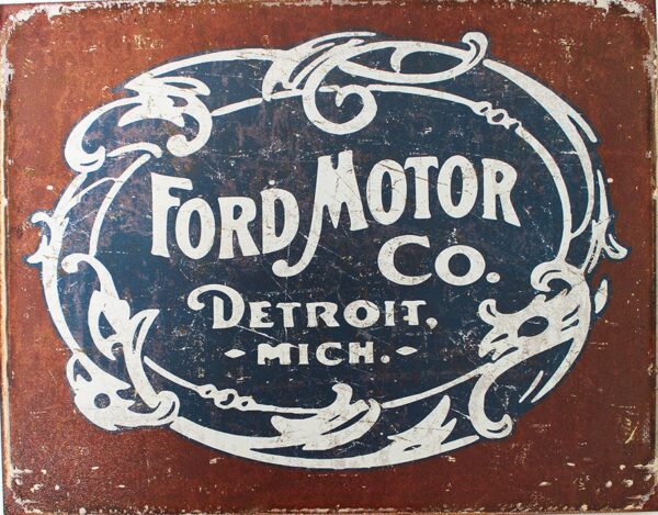 Plaque métal publicitaire 30 x 40 cm : FORD MOTOR DETROIT – Image 2