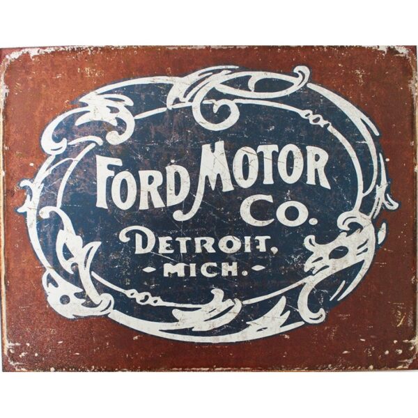 Plaque métal publicitaire 30 x 40 cm : FORD MOTOR DETROIT