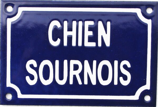 Plaque humoristique émaillée 10x15cm: CHIEN SOURNOIS – Image 2