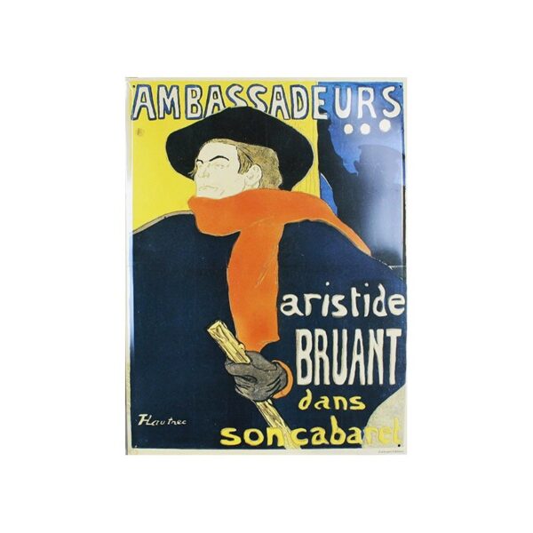 Plaque métal publicitaire bombée 30x40cm : ARISTIDE BRUANT.