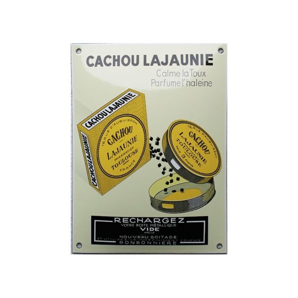 Plaque émaillée : CACHOU RECHARGE