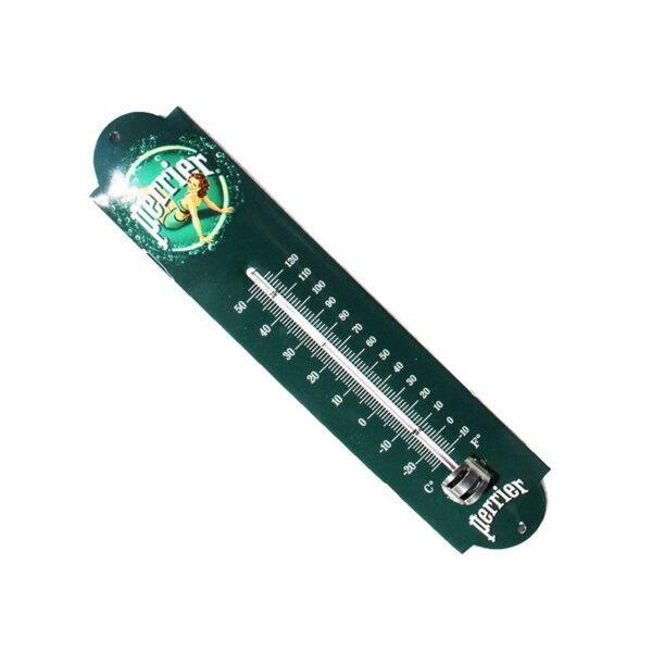 Thermomètre émaillé bombé hauteur 30cm: PERRIER