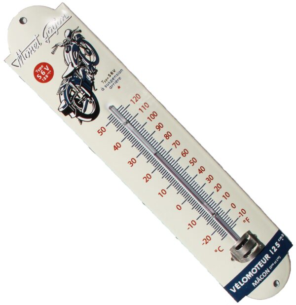 Thermomètre émaillé bombé hauteur 30cm : MONET GOYON – Image 2