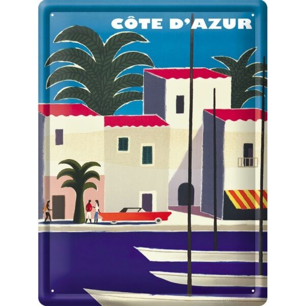 plaque métal publicitaire 30x40cm : COTE D AZUR PORT