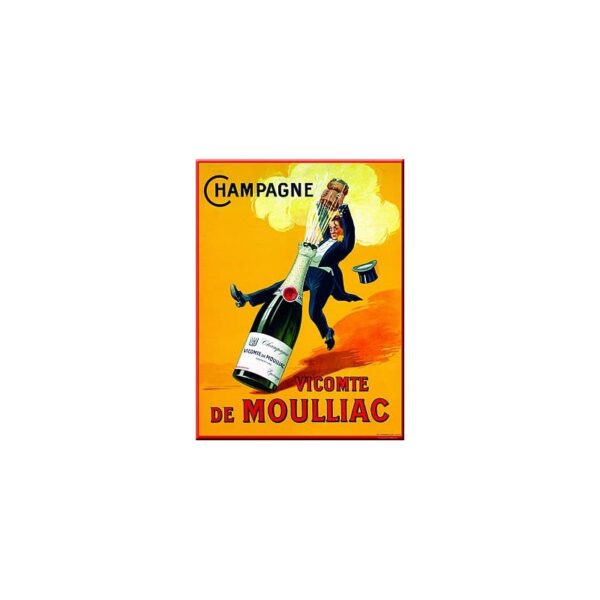 Plaque métal publicitaire 15x20cm plate : Champagne De Moulliac