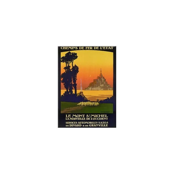 Plaque métal publicitaire 15x20cm plate : Le Mont St Michel