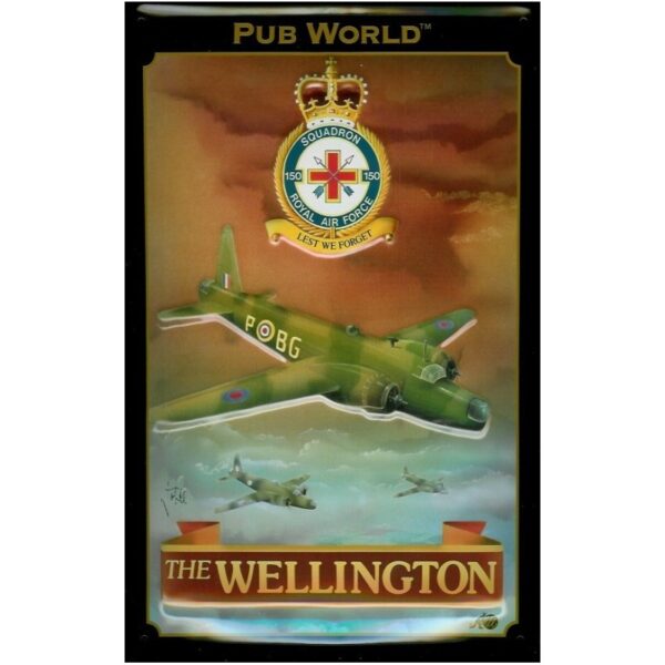 Plaque métal publicitaire 20x30cm bombée en relief : THE WELLINGTON