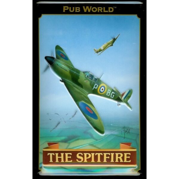 Plaque métal 20x30cm bombée en relief : THE SPITFIRE