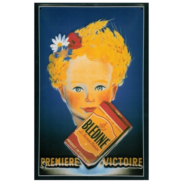 Plaque publicitaire 20x30cm bombée en relief : BLEDINE
