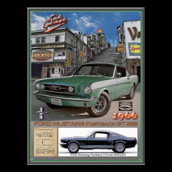 plaque métal publicitaire 30x40cm relief : MUSTANG SAN FRANCISCO