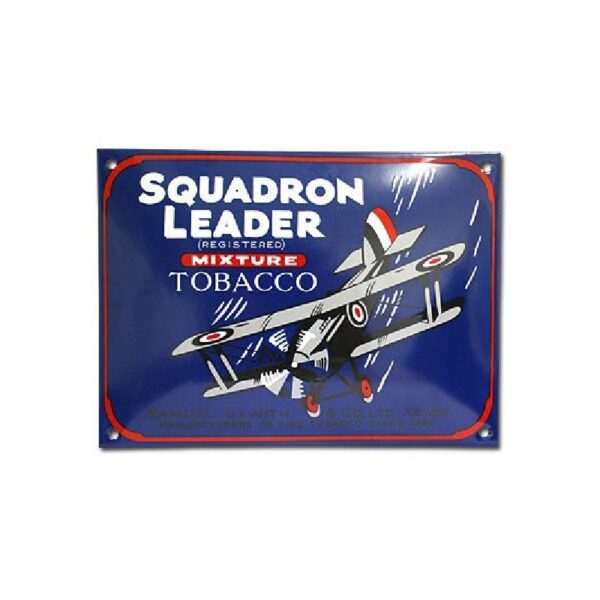Plaque émaillée 20 x 28 cm bombée : SQUADRON LEADER