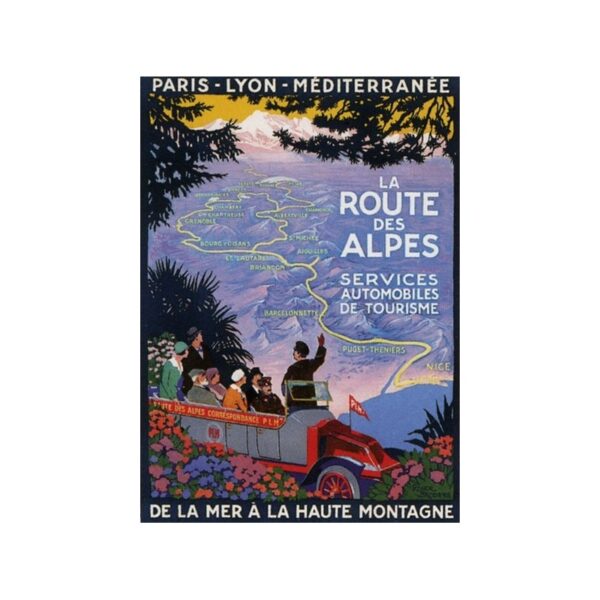 Plaque métal publicitaire 30x40 cm plate : La Route des Alpes