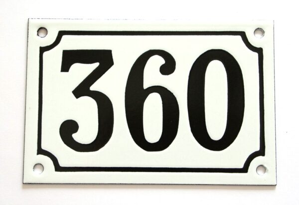 Numéro de rue émaillé 10 x 15 cm blanc - Numero 360 – Image 2