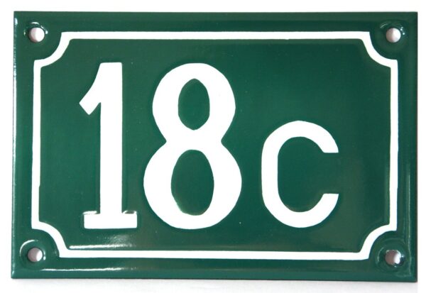 Numéro de rue émaillé 10 x 15 cm vert - Numero 18c – Image 2