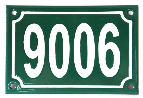 Numéro de rue émaillé 10 x 15 cm vert - Numero 9006 – Image 2