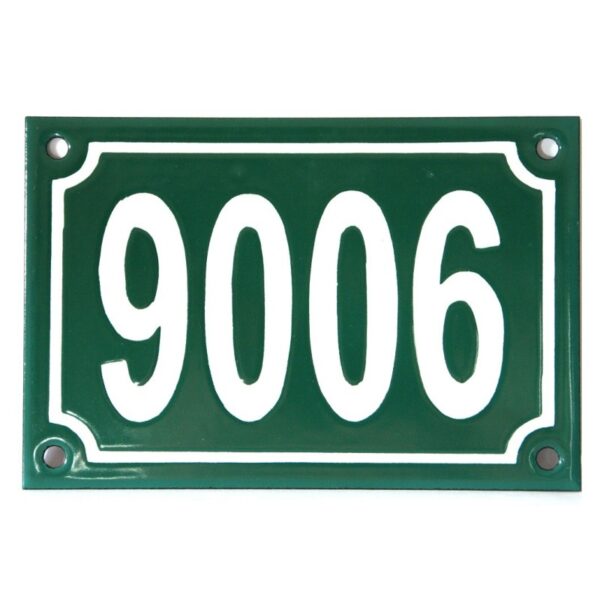 Numéro de rue émaillé 10 x 15 cm vert - Numero 9006