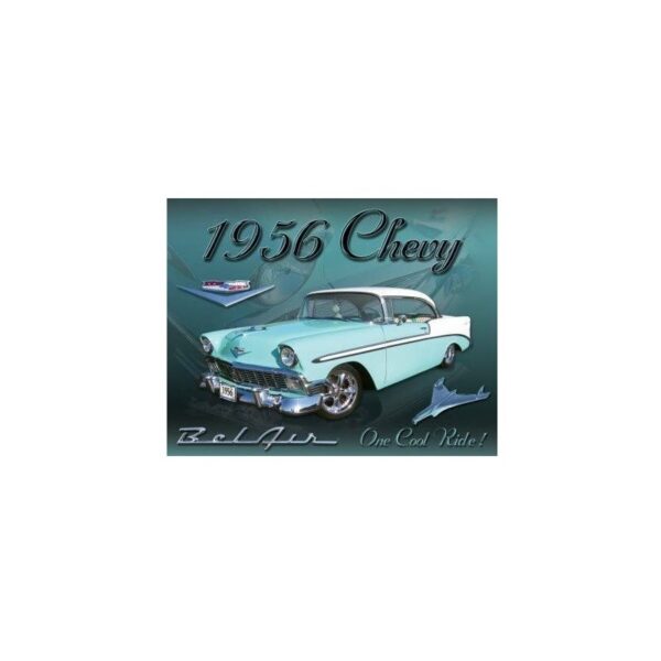 plaque métal publicitaire 30x40cm plate : CHEVY 1956 BEL AIR