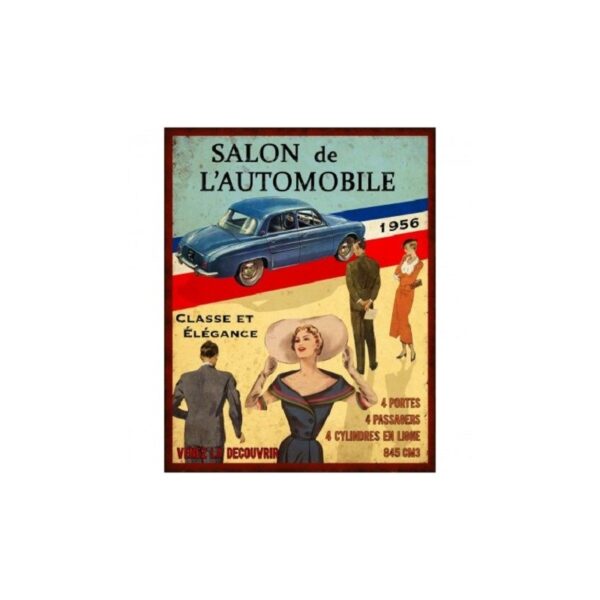 Plaque métal humoristique 22x28cm plate : VOITURE 1956
